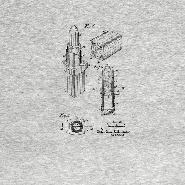 Lipstick Vintage Patent Drawing by skstring